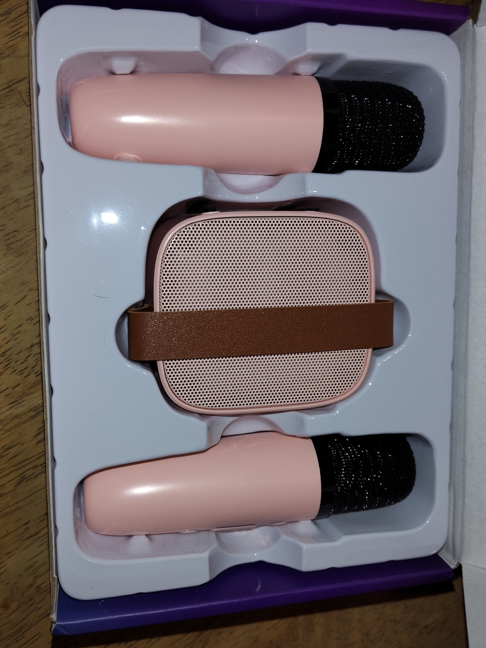 Pink Wireless Microphone Karaoke Set with Speaker